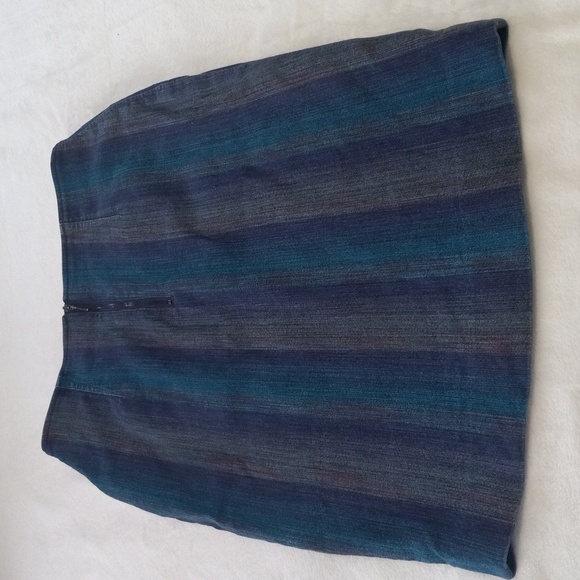 Etcetera Blue Multi Denim Striped Pencil Skirt - Picture 5 of 13